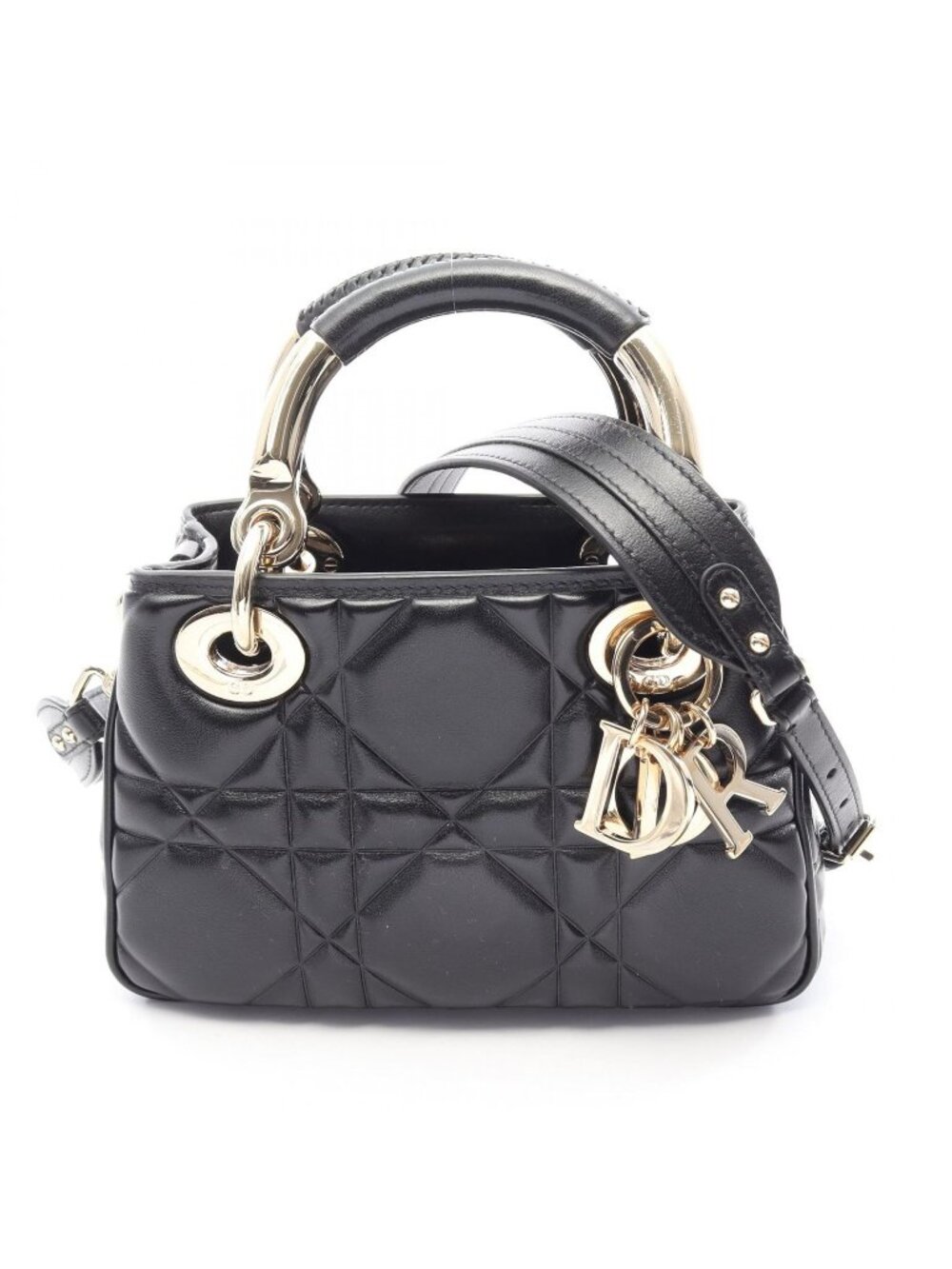 Dior Handbag 95.22 Mini 2-Way Black Leather